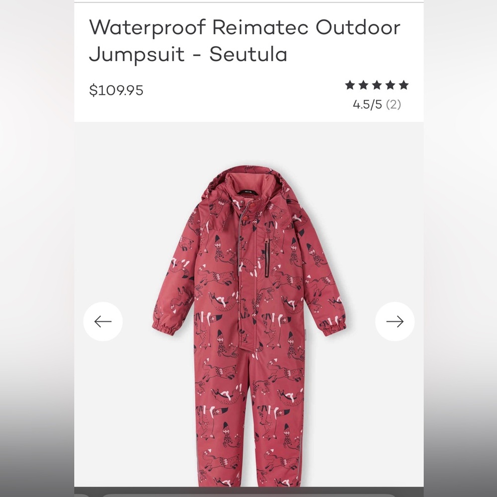 Reima Waterproof Reimatec Outdoor Jumpsuit - Pink